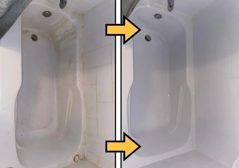 Bathtub-with-Stains-Before-and-After-Cleaning